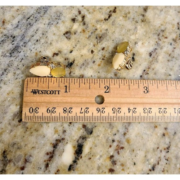 JJG Jonette Jewelry Bee Shaped Clip on Earrings. Yellow and Clear Rhinestones. - Picture 9 of 12